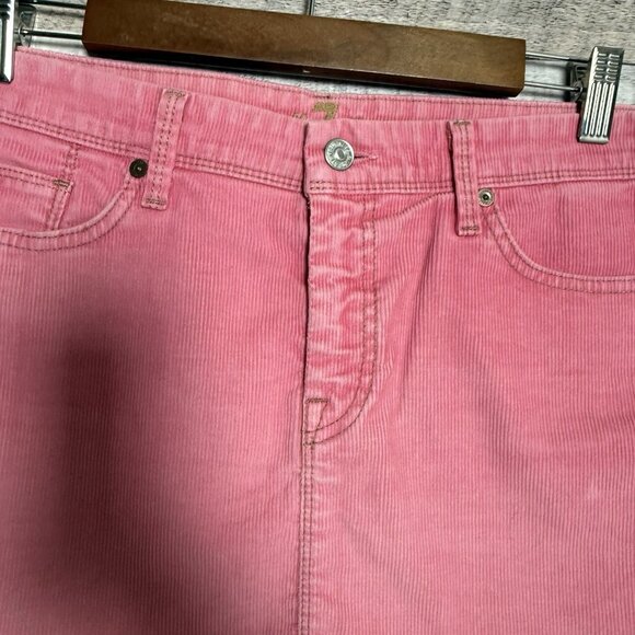 7 for all Mankind Pink Corduroy Mini Skirt Flynt Size 31 - Picture 3 of 9
